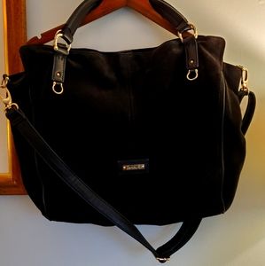 Black suede bag